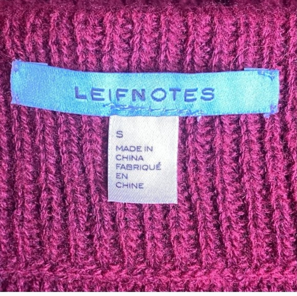 Liefnotes For Anthropologie Burgundy Sweater Skirt Wool Blend Size S - Picture 5 of 7